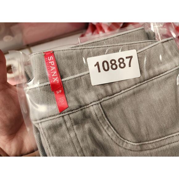 Spanx Jean-ish Ankle Leggings Pants Women's S Small Petite Gray Pull On Stretch - Picture 11 of 11